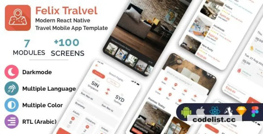 Felix Travel - Mobile React Native travel app template v1.1.11 - Nulled