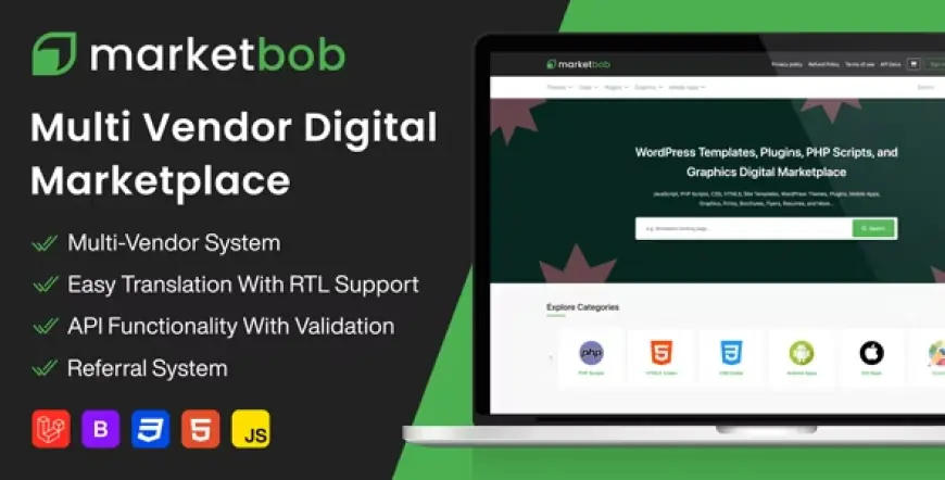 Marketbob - Multi-Vendor Digital Marketplace v2.0 - Nulled