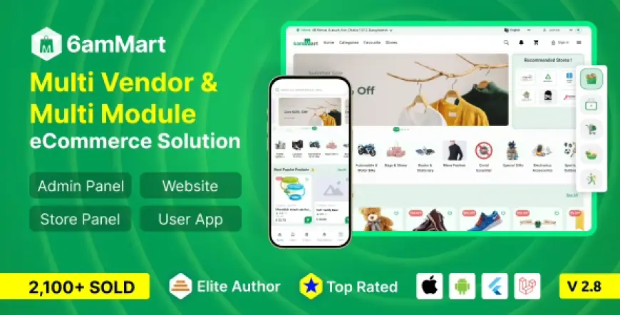 6amMart - Multivendor Food, Grocery, eCommerce, Parcel, Pharmacy delivery app with Admin & Website v2.9.1 - Nulled