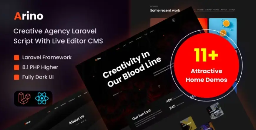 Arino - Creative Agency Laravel Script With Live Editor CMS v3.1 - Nulled