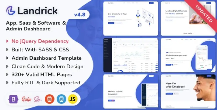 Landrick - Saas & Software Multipurpose Landing Page & Admin Dashboard Template v4.8