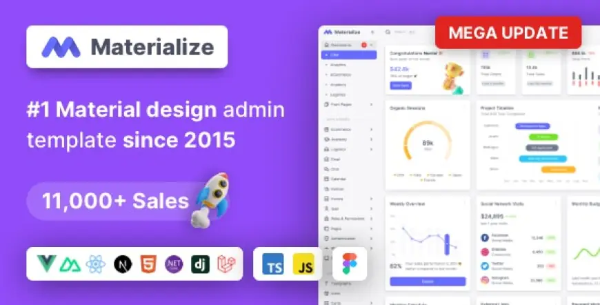 Materialize - Next.js, Vuejs, Nuxt, HTML, Laravel, Django, Asp.Net Material Design Admin Template v13.2.0