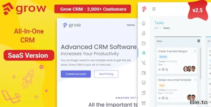 Grow CRM SaaS - Laravel Project Management - Multitenancy v2.6 - Nulled