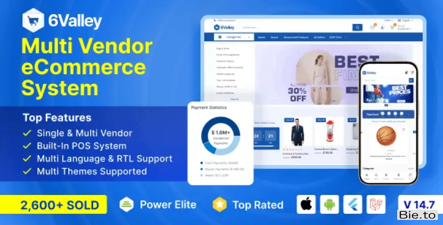 6valley - Multi-Vendor E-commerce - Complete eCommerce Mobile App, Web, Seller and Admin Panel v14.7 - Nulled