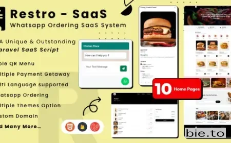 Restro SaaS - Multi Restaurant Online WhatsApp Food Ordering System SaaS