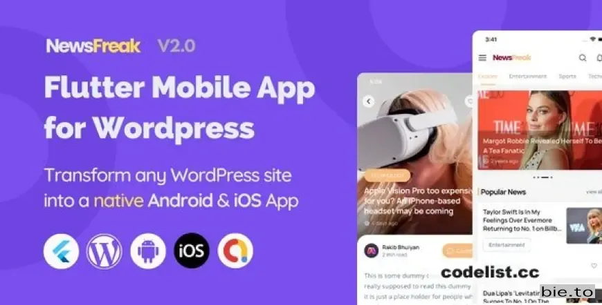 Newsfreak - Flutter Mobile App for WordPress v2.2