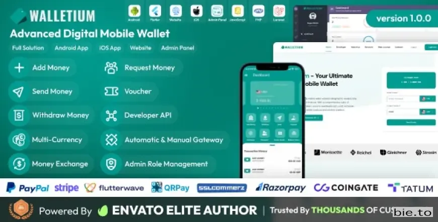 Walletium - Digital Wallet and Payment Gateway Full Solution v1.1.0 - Nulled