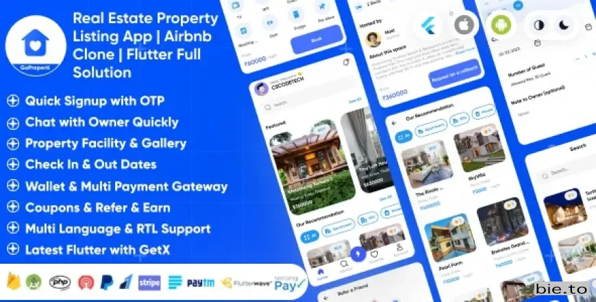 GoProperty - Real Estate Property Listing App | Rentals-Exchange-Buy | Airbnb Clone | Full Solution v1.5