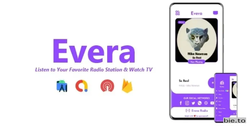 Evera - Single Station Radio & TV App | ADMOB, FIREBASE, ONESIGNAL v3.0.0