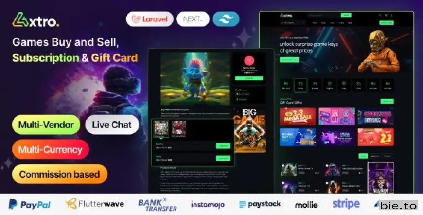 Axtro – Games Buy and Sell, Subscription & Gift Card Laravel Script v1.1.0