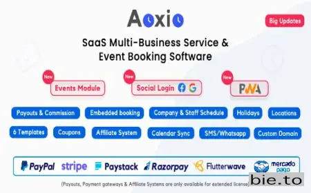 Aoxio - SaaS Multi-Business Service Booking Software