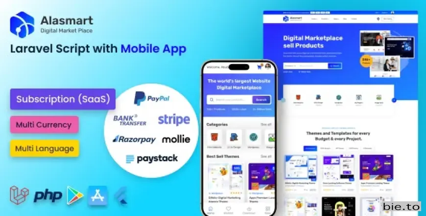Alasmart - Digital Product Download Marketplace Laravel Script v2.0.5 - Untouched