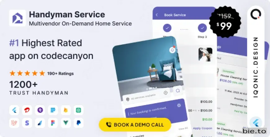 Handyman Service - Flutter On-Demand Home Services App with Complete Solution v11.7.2