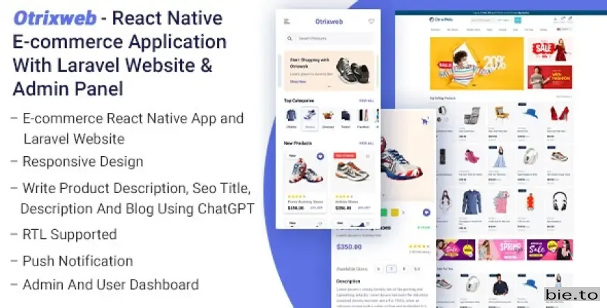 Otrixweb- React Native Ecommerce Application With Laravel Website v1.3.0