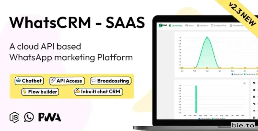 WhatsCRM - Chatbot, Flow Builder, API Access, WhatsApp CRM SAAS System v2.3