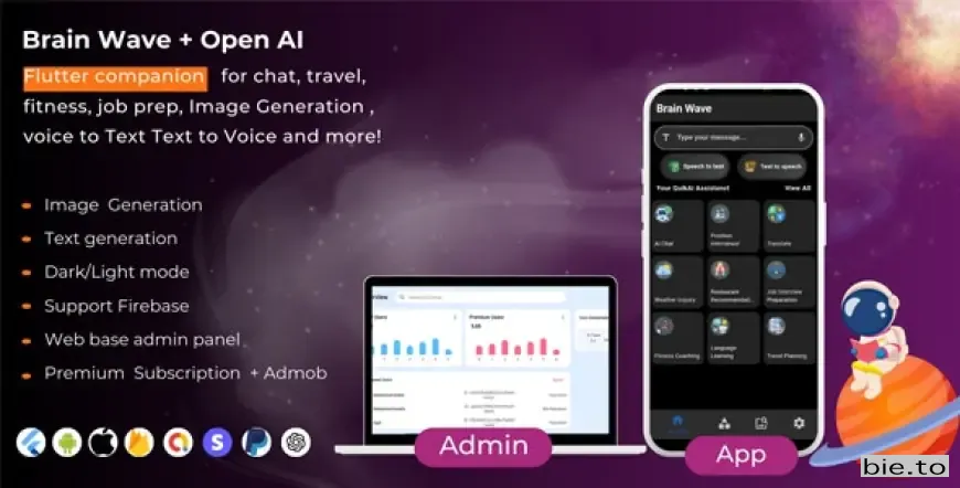 Brain Wave - Powerful ChatGPT , Writing Assistant , Image Generator , Complete Flutter App v1.0