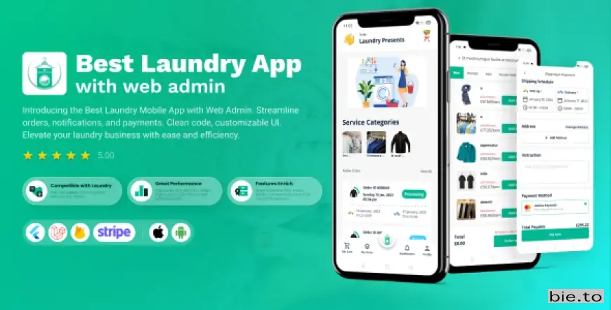 Laundry Flutter App with Admin panel v0.1.0