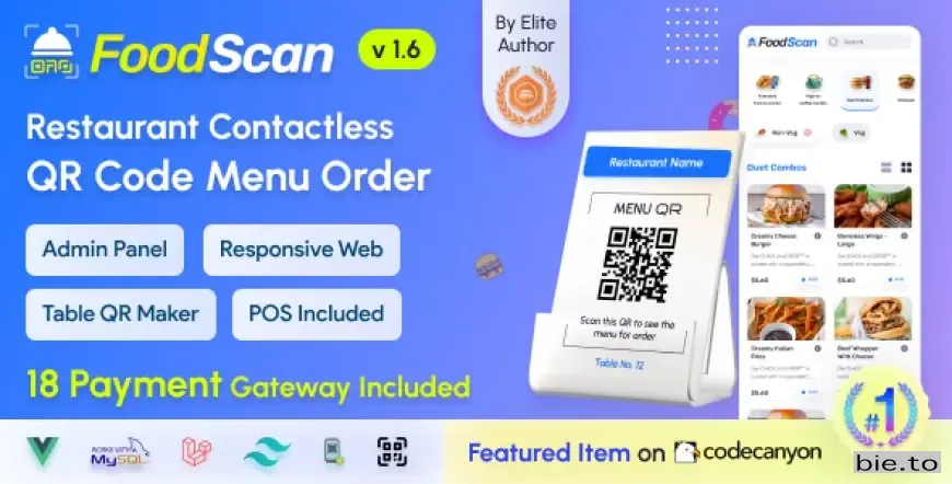 FoodScan - Qr Code Restaurant Menu Maker and Contactless Table Ordering System with Restaurant POS v1.6