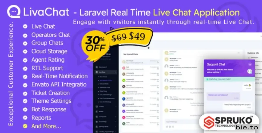 LivaChat - Laravel Real Time Live Chat Application