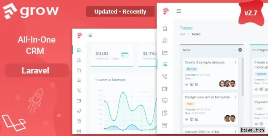 Grow CRM - Laravel Project Management v2.7 - Nulled