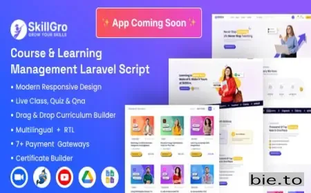 SkillGro - Course & Learning Management System Laravel Script (LMS)