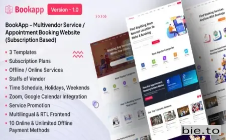 Bookapp - Multivendor Service / Appointment Booking Laravel Website (Subscription Based)