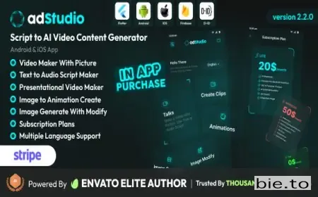 adStudio - Script to Video Content Generator Android and iOS App