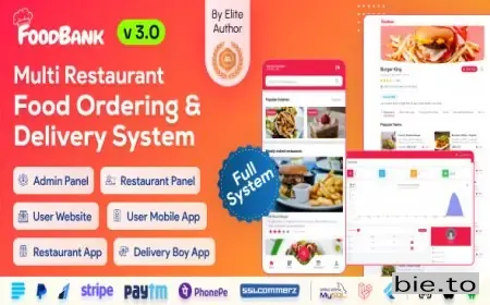 FoodBank Multi Restaurant - Restaurant App with Admin & Restaurant Panel