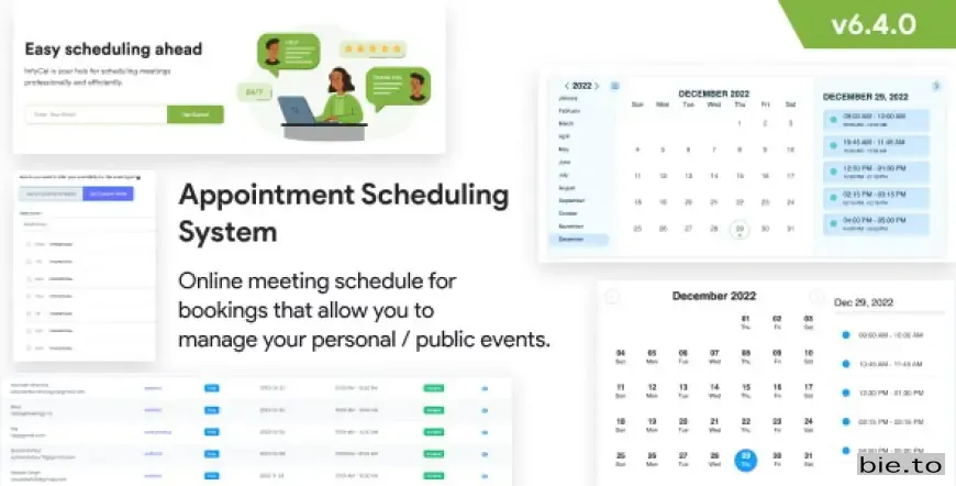 Infycal - Appointment Scheduling System - Meetings Scheduling - Calendly Clone - Online Appointment Booking v6.4.0