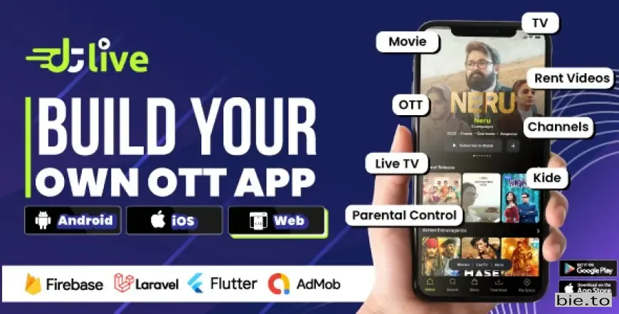 DTLive - Movie, TV Show, OTT, Live TV, Streaming Flutter App (Android, iOS, Web) with Admin Panel v1.6