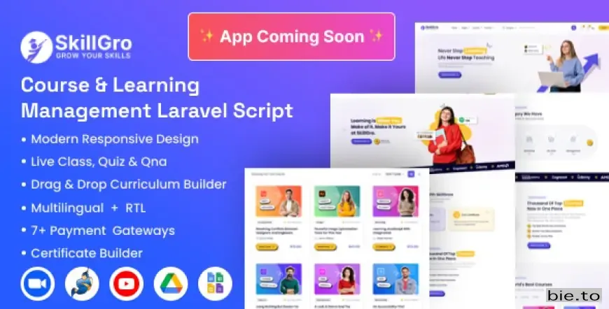 SkillGro- Course & Learning Management System Laravel Script (LMS) v1.5.0