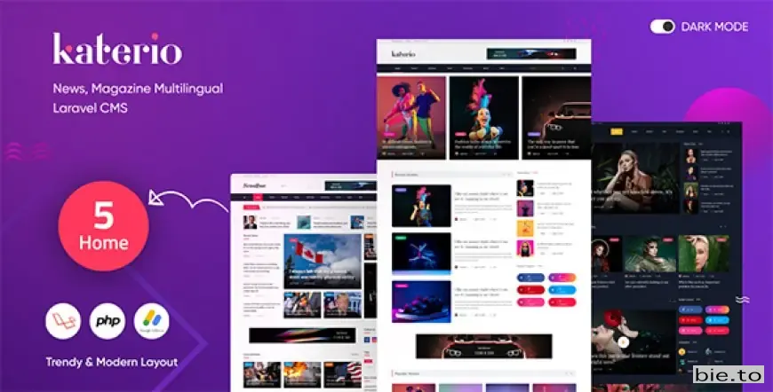 Katerio - News, Magazine Multilingual Laravel CMS v1.0.8