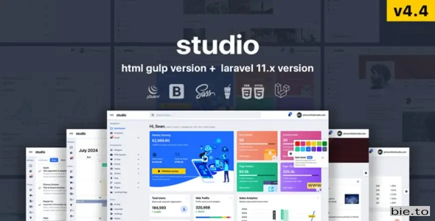 Studio - HTML & Laravel 11.x Bootstrap 5 Admin Template v4.4