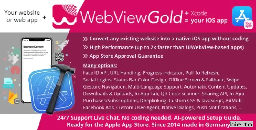 WebViewGold for iOS – WebView URL/HTML to iOS app + Push, URL Handling, APIs & much more! v14.6 - Nulled