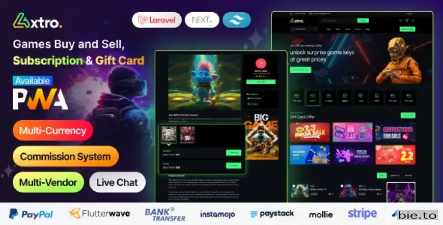 Axtro – Games Buy and Sell, Subscription & Gift Card Laravel Script v1.5.0