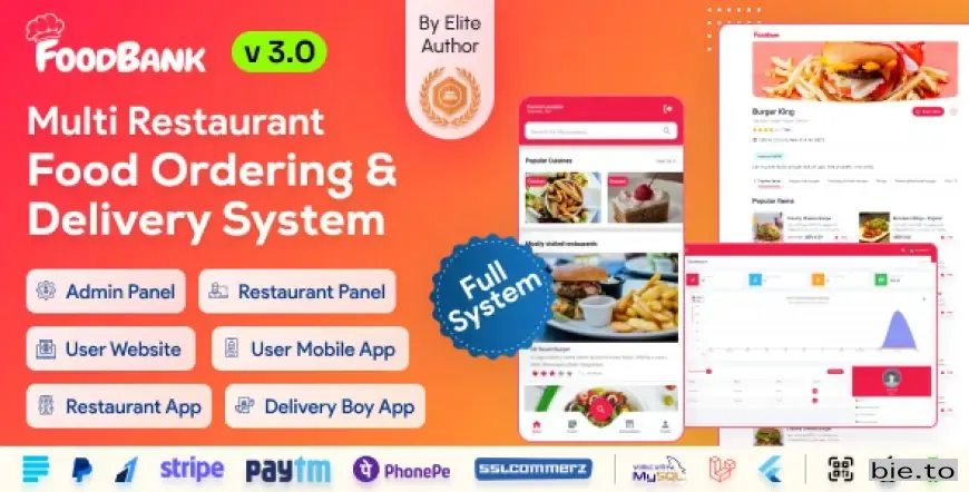 FoodBank Multi Restaurant - Restaurant App with Admin & Restaurant Panel v3.0 - Nulled