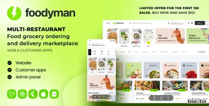 Foodyman - Multi-Restaurant Food and Grocery v2024-23