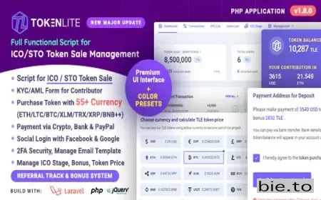 TokenLite - ICO / STO Token Sale Management Dashboard - ICO Admin Script