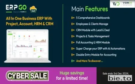 ERPGo SaaS - All In One Business ERP With Project, Account, HRM, CRM & POS