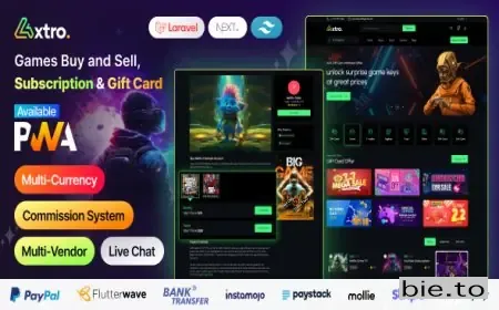Axtro – Games Buy and Sell, Subscription & Gift Card Laravel Script