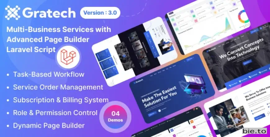 Gratech- Multi-Business Services with Advanced Page Builder & Workflow Tools v3.0