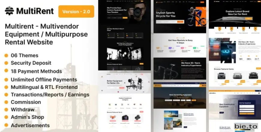 Multirent - Multivendor Equipment / Multipurpose Rental Website v1.1 - Nulled